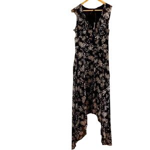 Banana republic asymmetric floral maxi dress